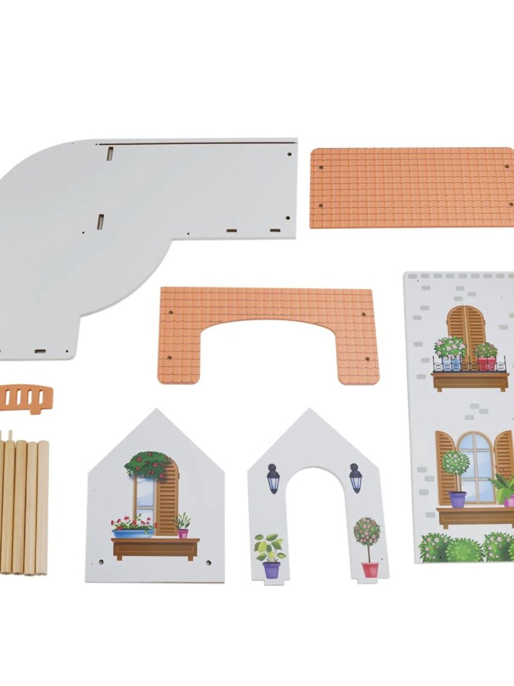 Wooden Dollhouse Playset, 3-Story Montessori Pretend Play Toy - Picture 7 of 16